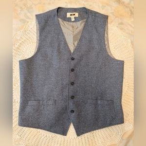 Joseph Abboud Men's Heather Blue Wool Vest